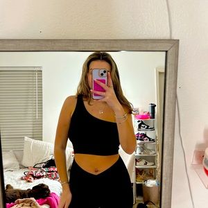 One sleeve black tank top